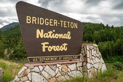 Bridger Teton National Forest sign